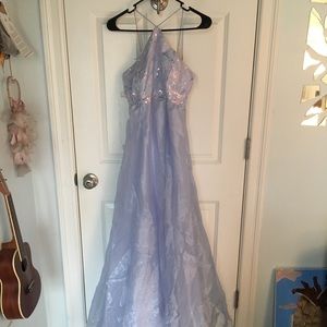 Periwinkle Halter Prom Dress